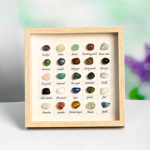 Colorful tumbled stone crystal bare stone photo frame