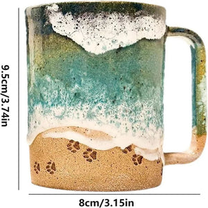 Paw Print Ocean Shoreline Mug