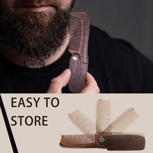 Personalized Wooden Folding Beard Comb