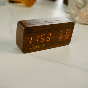 Personalized Wooden LED Alarm Clock