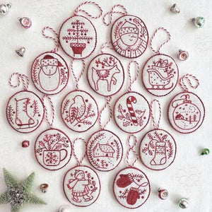 Jolly and Bright Hand Embroidery Christmas Ornaments kit