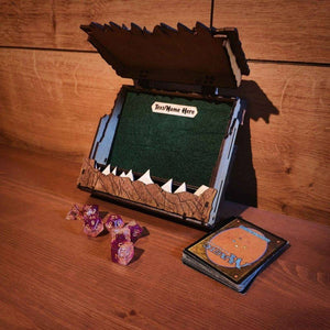 Wooden Monster Book D&D Dice Box