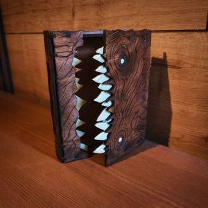 Wooden Monster Book D&D Dice Box