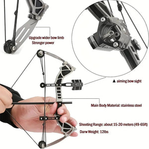 Mini Compound Bow Made of Pure Metal