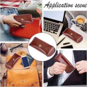 Personalized Vintage Leather Eyeglass Case