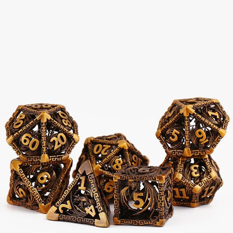 Pure Copper Hollow Metal Dice Set