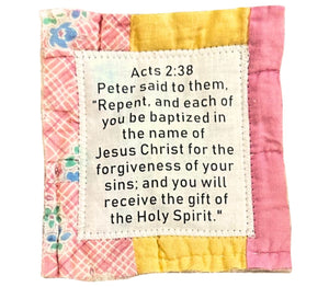 Prayer Quilt with cross inside