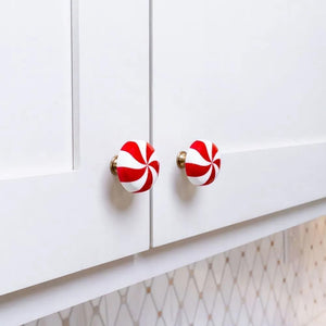 Christmas Peppermint Knob Button Cover