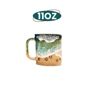 Paw Print Ocean Shoreline Mug