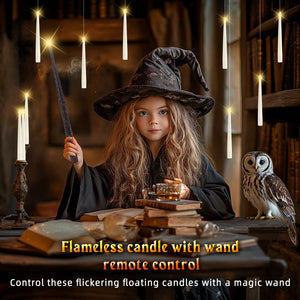 Floating candle with wand control