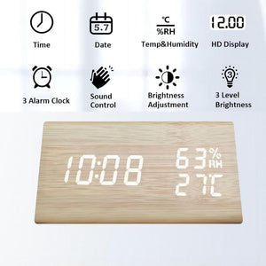 Personalized Wooden LED Alarm Clock