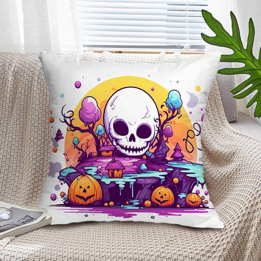 Pumpkin Skull Castle - pillowcase18*18Inch