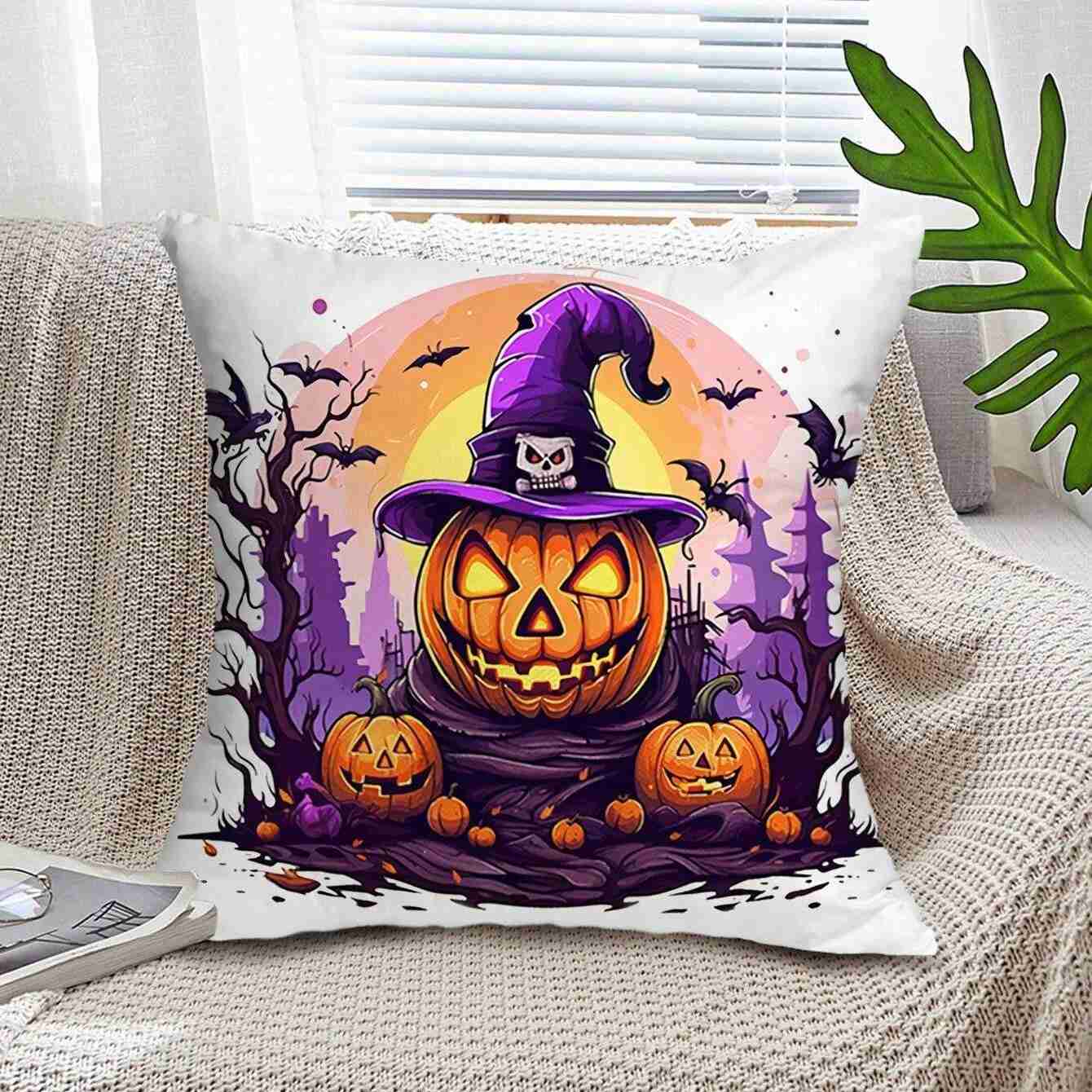 Pumpkin Skull Castle - pillowcase18*18Inch