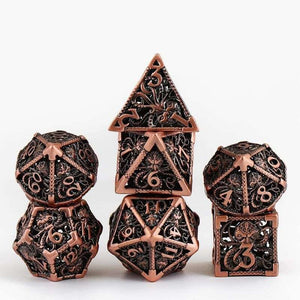 Pure Copper Hollow Metal Dice Set