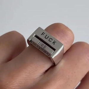 FUNNY ROTATING 'FUCK' RING