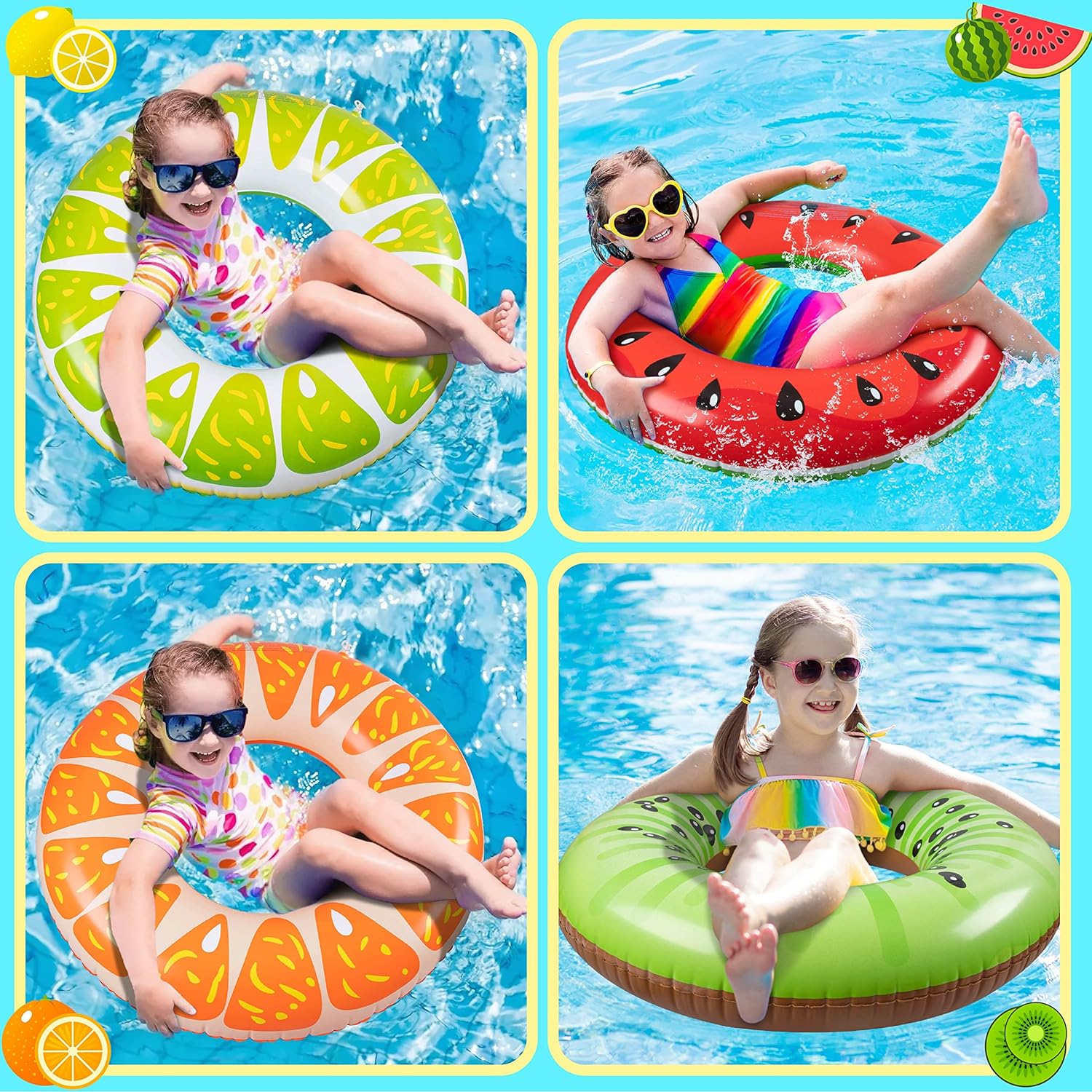 4PCS Fruit Pool Floats - Adult & Child