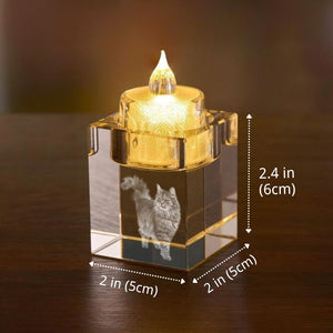 Personalized 3D photo crystal candle holder