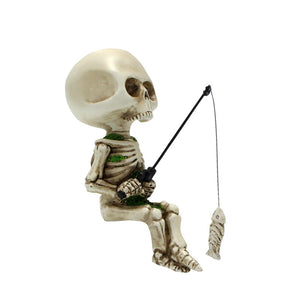 Handmade Fishing Skeleton Halloween Decor