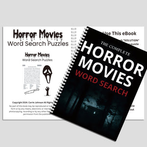 Horror Movies Word Search