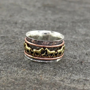 Horse Spinner Ring- Liberate the pressure