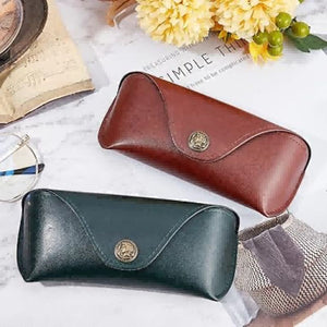 Personalized Vintage Leather Eyeglass Case