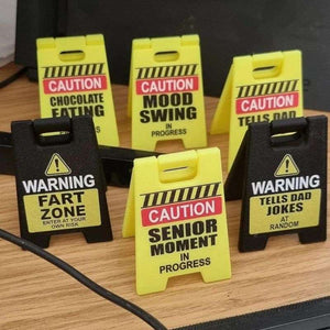 Funny Desk Hazard Caution Sign