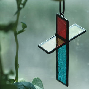 Sun Catcher - Christian Cross Stained Glass