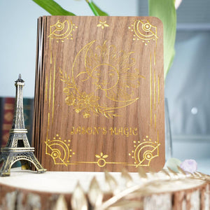 Personalized Wooden Engraved Folding Book Light