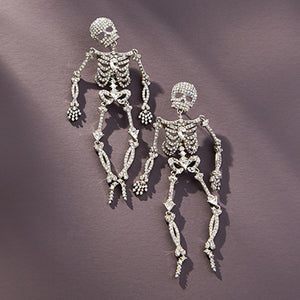 Halloween Diamond Skull Small Earrings