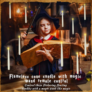 Floating candle with wand control