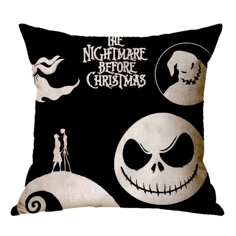 Skeleton Family Series-Halloween Linen Throw Pillow