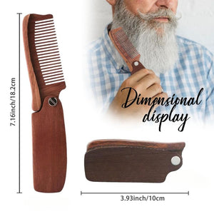 Personalized Wooden Folding Beard Comb