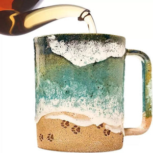 Paw Print Ocean Shoreline Mug