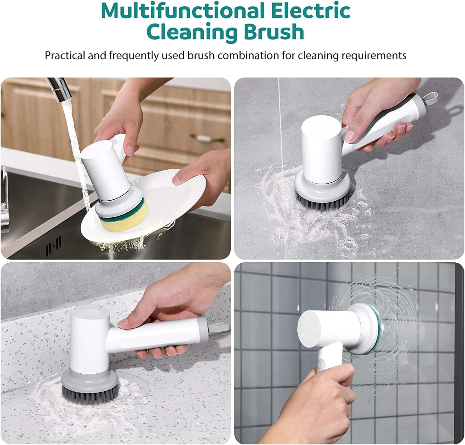 5 in 1 Handheld Multifunction Electric Cleaning Brush Wireless